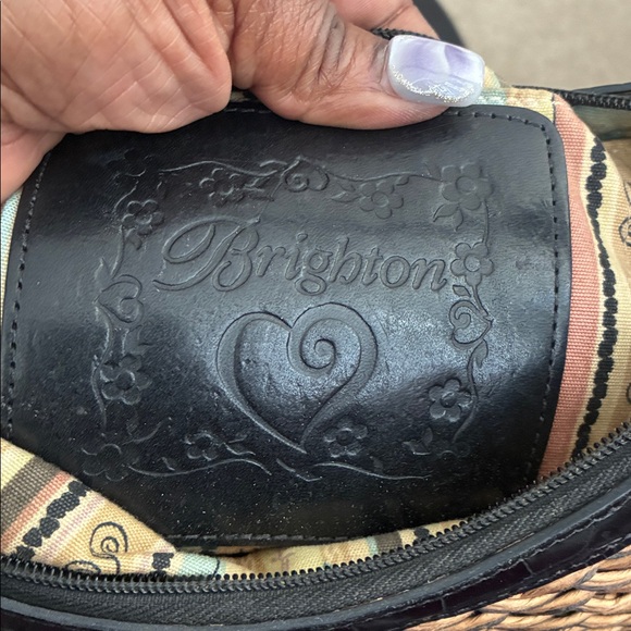 Brighton vintage Tan and Black Woven Shoulder Bag No call outs - Picture 8 of 12